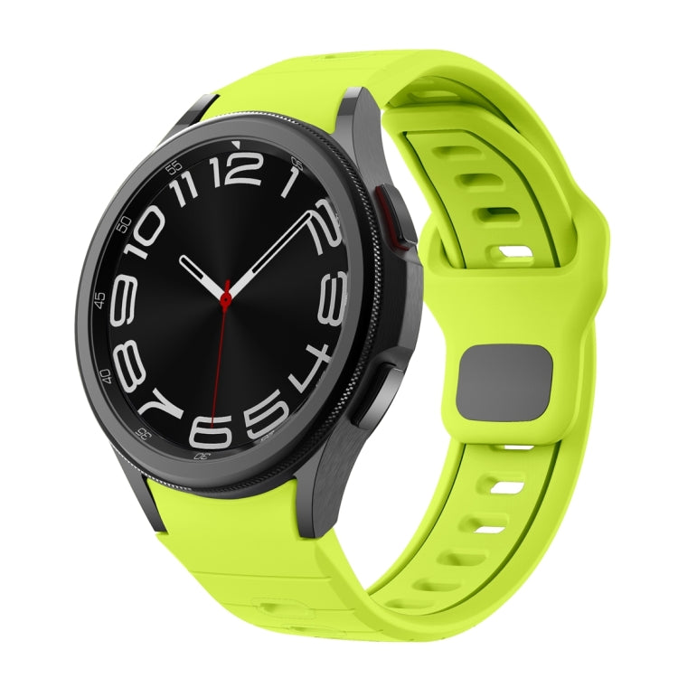 Two Color Stripes Reverse Buckle Silicone Watch Band, For Samsung Galaxy Watch 7 / 6