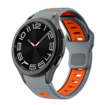 Two Color Stripes Reverse Buckle Silicone Watch Band, For Samsung Galaxy Watch 7 / 6