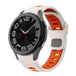 Two Color Stripes Reverse Buckle Silicone Watch Band, For Samsung Galaxy Watch 7 / 6