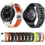 Two Color Stripes Reverse Buckle Silicone Watch Band, For Samsung Galaxy Watch 7 / 6