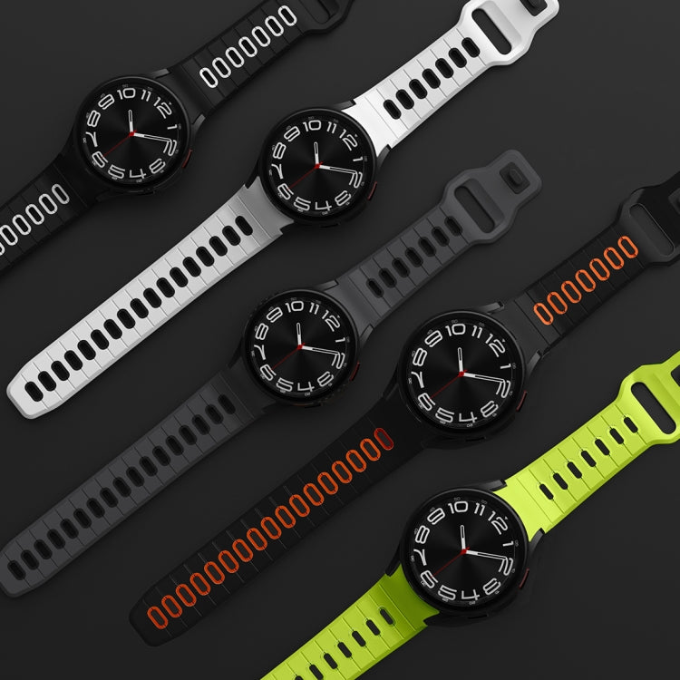 Two Color Stripes Reverse Buckle Silicone Watch Band, For Samsung Galaxy Watch 7 / 6