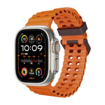 Ocean Dual-Row Hole Silicone Watch Band, For Apple Watch SE 2023 44mm, For Apple Watch Ultra 2 49mm, For Apple Watch Series 9 45mm