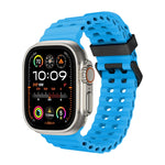 Ocean Dual-Row Hole Silicone Watch Band, For Apple Watch Ultra 49mm, For Apple Watch Series 8 45mm, For Apple Watch SE 2022 44mm