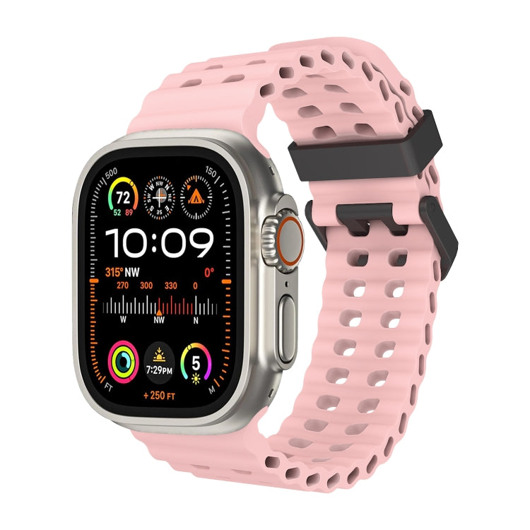 Ocean Dual-Row Hole Silicone Watch Band, For Apple Watch Ultra 49mm, For Apple Watch Series 8 45mm, For Apple Watch SE 2022 44mm