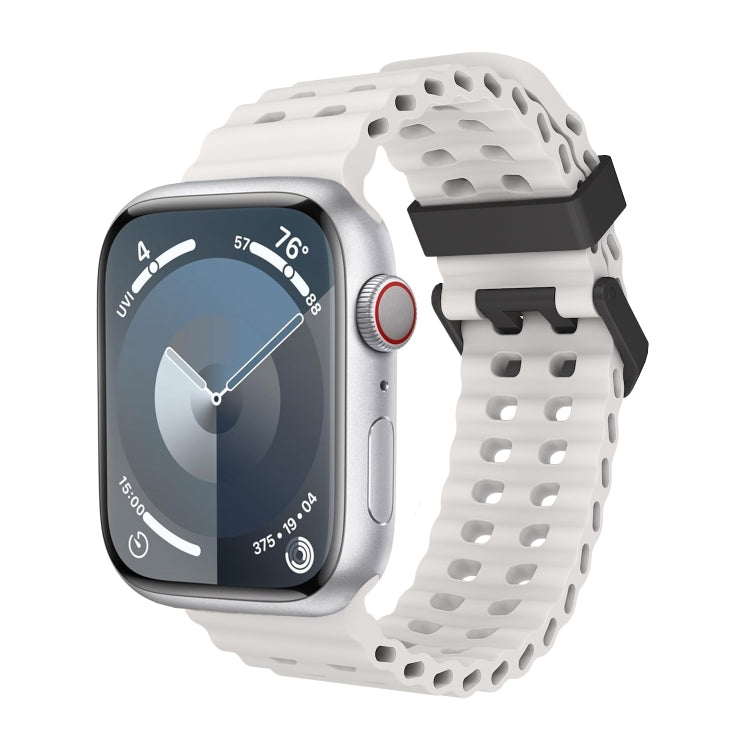 Ocean Dual-Row Hole Silicone Watch Band, For Apple Watch Series 5 44mm, For Apple Watch Series 4 44mm, For Apple Watch Series 3 42mm