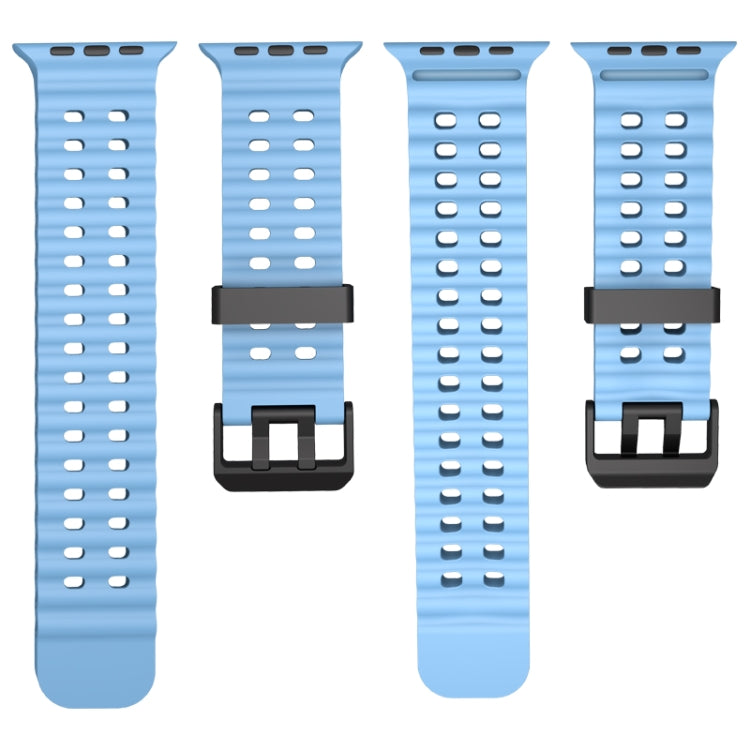 Ocean Dual-Row Hole Silicone Watch Band, For Apple Watch Series 7 45mm, For Apple Watch SE 44mm, For Apple Watch Series 6 44mm