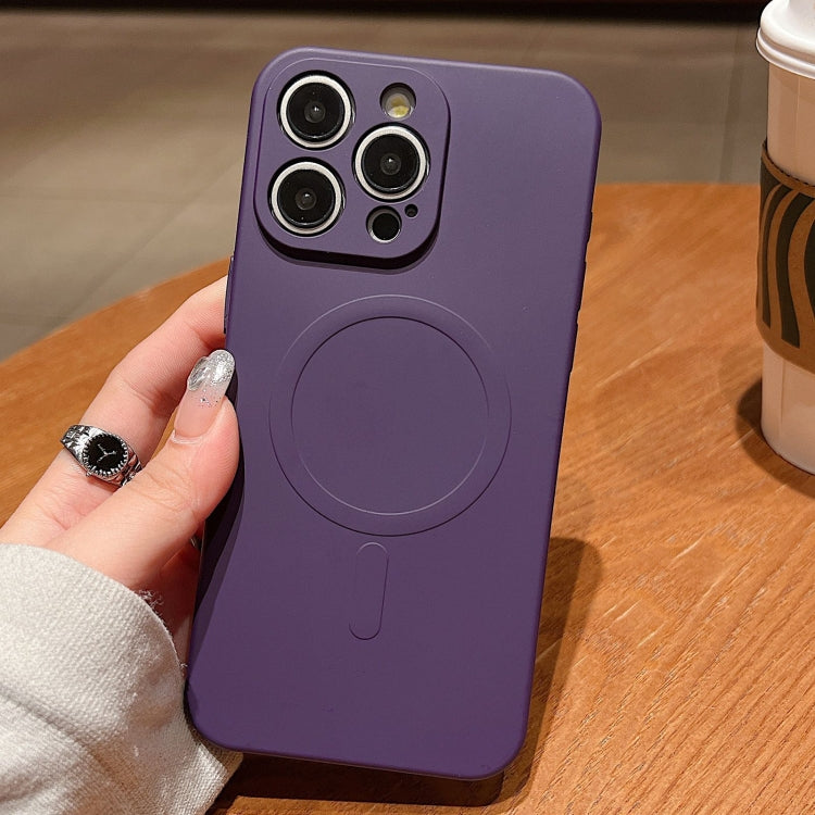 Solid Color Liquid Silicone MagSafe Magnetic Phone Case, For iPhone 14 Pro, For iPhone 14 Pro Max, For iPhone 13 Pro Max