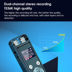 مسجل صوت ذكي مزود بميكروفون مزدوج متعدد الاتجاهات مع تقليل الضوضاء، 32GB، 64GB