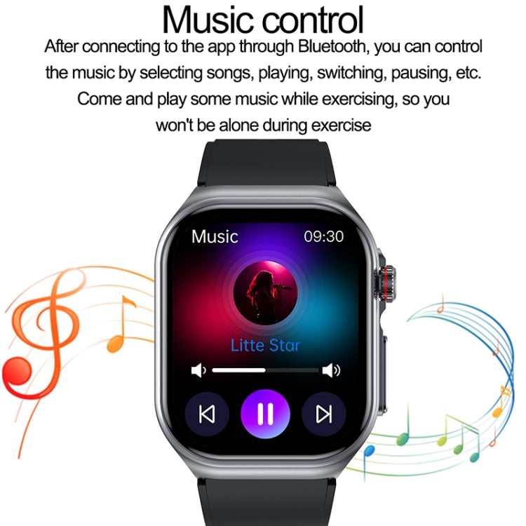 ET585 Smartwatch mit 2,04 Zoll Silikonarmband, IP68 wasserdicht, unterstützt EKG- und Blutzusammensetzungsmessung