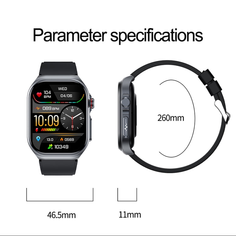 ET585 Smartwatch mit 2,04 Zoll Nylonarmband, IP68 wasserdicht, unterstützt EKG- und Blutzusammensetzungsmessung