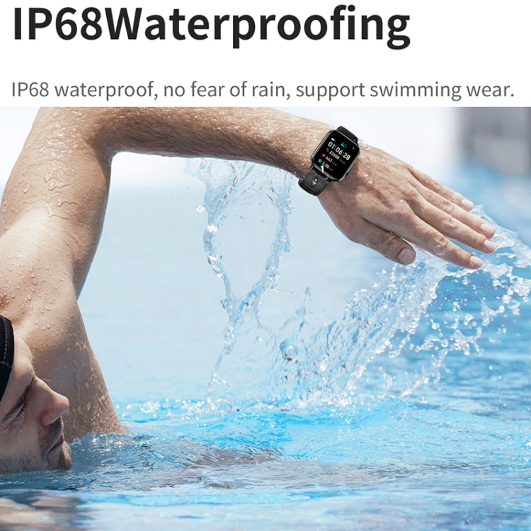 Montre connectée HD15 avec bracelet en silicone de 1,75 pouce, étanche IP68, avec rappel d'activité et suivi du sommeil