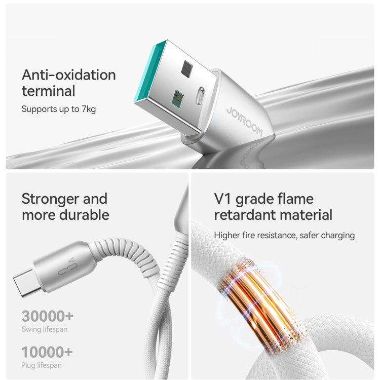 JOYROOM S-A51 سلسلة Cutting-Edge، كابل شحن سريع 3A، الطول: 1.2 متر، كابل USB-A إلى Type-C، كابل USB-A إلى 8 دبابيس، كابل Type-C إلى Type-C، كابل Type-C إلى 8 دبابيس