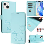 Smile Embossing RFID Leather Phone Case, For iPhone 14 Pro Max, For iPhone SE 2022 / 2020 / 8 / 7, For iPhone 13 Pro Max, For iPhone 13 Pro, For iPhone 13 mini, For iPhone 12 / 12 Pro, For iPhone 12 Pro Max, For iPhone 12 mini