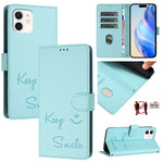 Smile Embossing RFID Leather Phone Case, For iPhone 14 Pro Max, For iPhone SE 2022 / 2020 / 8 / 7, For iPhone 13 Pro Max, For iPhone 13 Pro, For iPhone 13 mini, For iPhone 12 / 12 Pro, For iPhone 12 Pro Max, For iPhone 12 mini