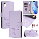 Smile Embossing RFID Leather Phone Case, For iPhone 11 Pro Max, For iPhone 11, For iPhone 11 Pro, For iPod Touch 7 / 6 / 5, For iPhone X / XS, For iPhone XR, For iPhone XS Max, For iPhone 8 Plus / 7 Plus