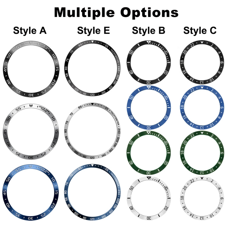 Style E Smart Watch Dial Stainless Steel Bezel Ring Cover, For Samsung Galaxy Watch Ultra 47mm, For Samsung Galaxy Watch 7 44mm, For Samsung Galaxy Watch 7 40mm