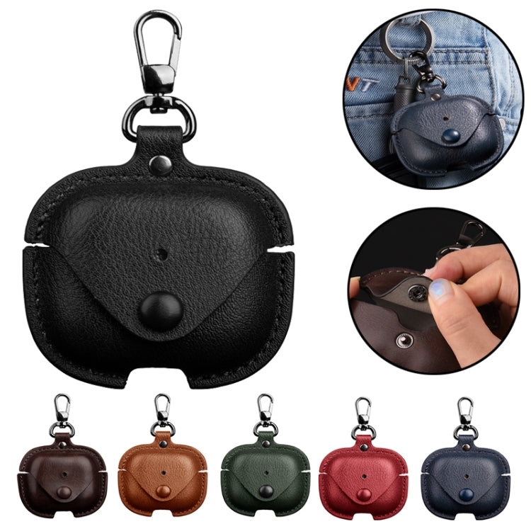 Business Leather Earphone Protective Case with Hook, For AirPods Pro 3, For AirPods 4