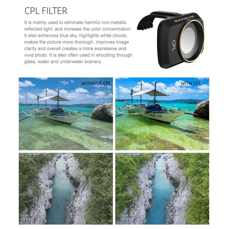 فلتر عدسة Sunnylife MM-FI9258 لطائرة DJI Mavic mini 6 في 1، MCUV+CPL+ND4+ND8+ND16+ND32
