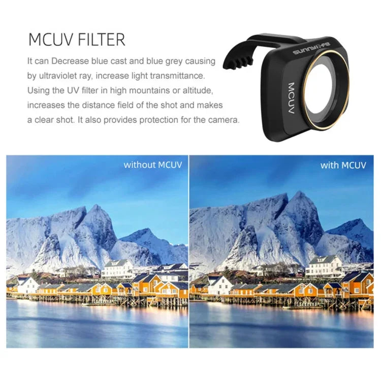 فلتر عدسة Sunnylife MM-FI9258 لطائرة DJI Mavic mini 6 في 1، MCUV+CPL+ND4+ND8+ND16+ND32