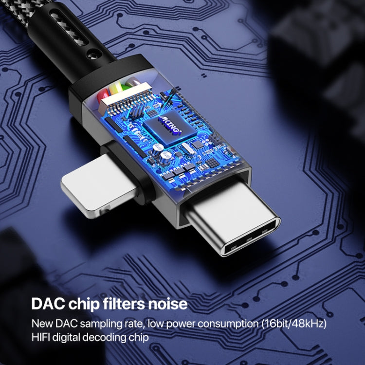 كابل محول 2 في 1 من 8 دبابيس، USB-C / Type-C إلى AUX صوتي 3.5 مم للسيارة، Type-C، 8 دبابيس إلى 3.5 مم، الطول: 1 متر