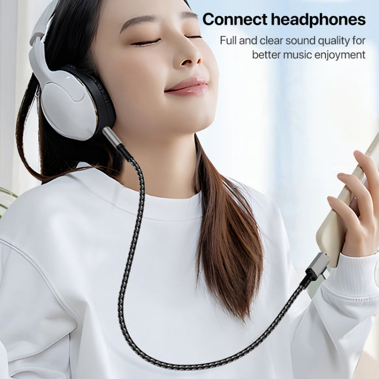 كابل محول 2 في 1 من 8 دبابيس، USB-C / Type-C إلى AUX صوتي 3.5 مم للسيارة، Type-C، 8 دبابيس إلى 3.5 مم، الطول: 1 متر