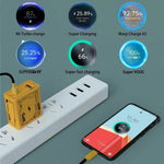 HX111 120W USB, Type-C GaN Ultra-fast Charger, US Plug, EU Plug, UK Plug