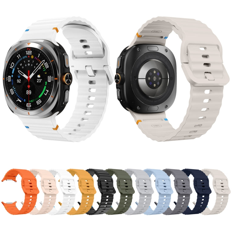 Wavy Grain Stitched Silicone Watch Band, For Samsung Galaxy Watch Ultra 47mm / Ultra 2025