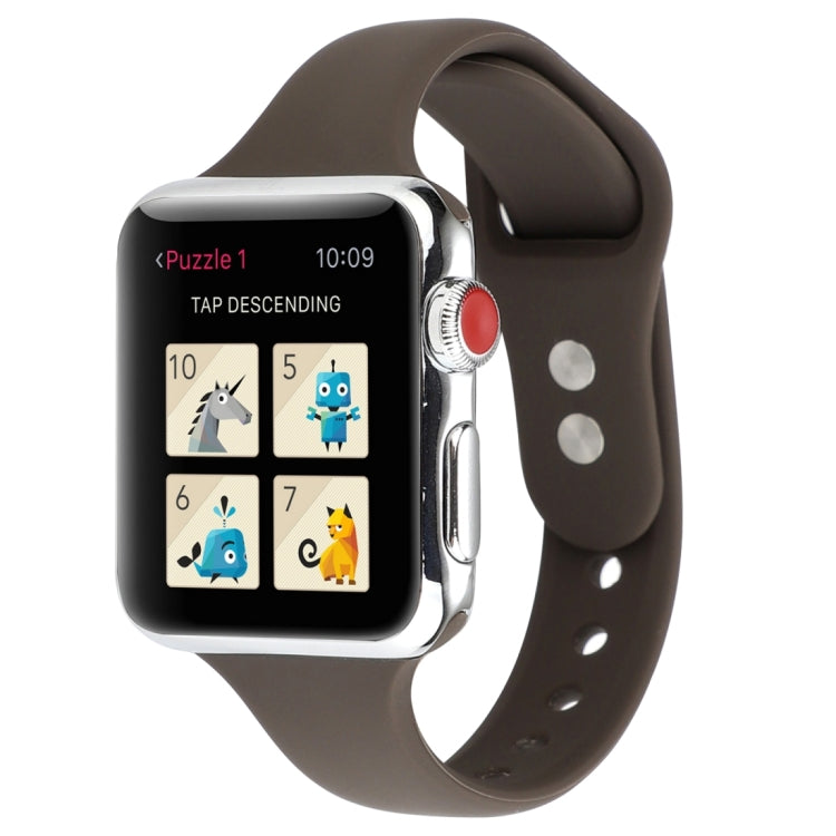 Thin Silicone Double Buckle Replacement Wrist Strap, For Apple Watch Series 7 41mm / 6 & SE & 5 & 4 40mm / 3 & 2 & 1 38mm, For Apple Watch Series 8&7 41mm / SE 2&6&SE&5&4 40mm / 3&2&1 38mm