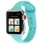 Thin Silicone Double Buckle Replacement Wrist Strap, For Apple Watch Series 7 41mm / 6 & SE & 5 & 4 40mm / 3 & 2 & 1 38mm, For Apple Watch Series 8&7 41mm / SE 2&6&SE&5&4 40mm / 3&2&1 38mm