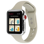 Thin Silicone Double Buckle Replacement Wrist Strap, For Apple Watch Series 7 41mm / 6 & SE & 5 & 4 40mm / 3 & 2 & 1 38mm, For Apple Watch Series 8&7 41mm / SE 2&6&SE&5&4 40mm / 3&2&1 38mm