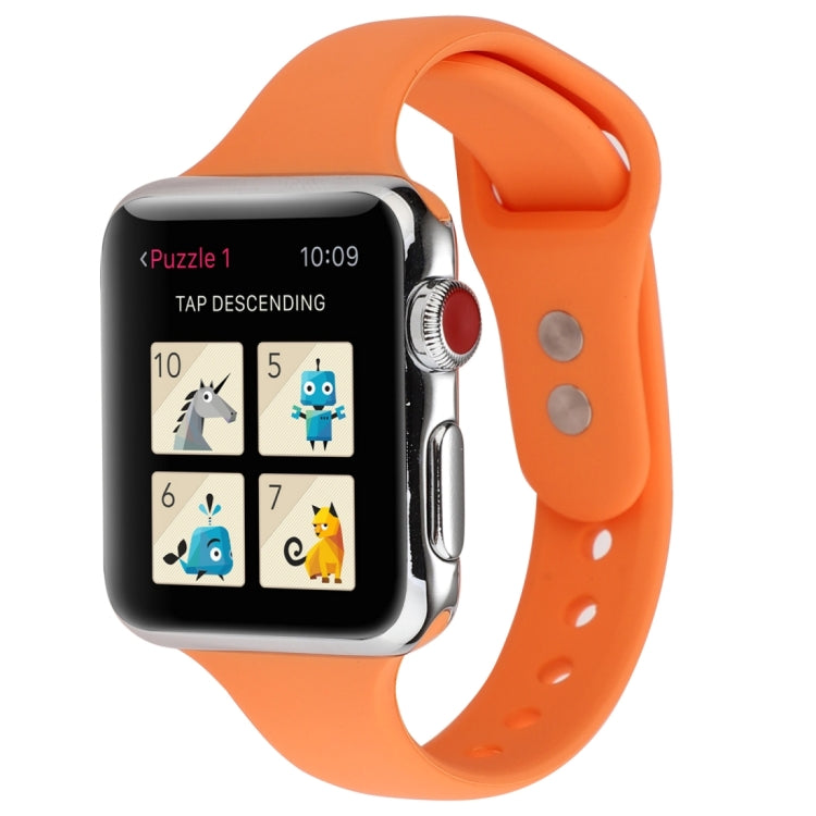 Thin Silicone Double Buckle Replacement Wrist Strap, For Apple Watch Series 7 41mm / 6 & SE & 5 & 4 40mm / 3 & 2 & 1 38mm, For Apple Watch Series 8&7 41mm / SE 2&6&SE&5&4 40mm / 3&2&1 38mm