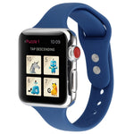 Thin Silicone Double Buckle Replacement Wrist Strap, For Apple Watch Series 7 41mm / 6 & SE & 5 & 4 40mm / 3 & 2 & 1 38mm, For Apple Watch Series 8&7 41mm / SE 2&6&SE&5&4 40mm / 3&2&1 38mm