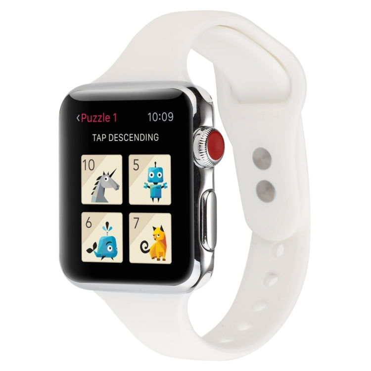 Thin Silicone Double Buckle Replacement Wrist Strap, For Apple Watch Series 7 41mm / 6 & SE & 5 & 4 40mm / 3 & 2 & 1 38mm, For Apple Watch Series 8&7 41mm / SE 2&6&SE&5&4 40mm / 3&2&1 38mm