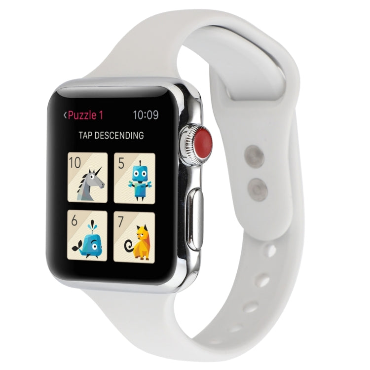 Thin Silicone Double Buckle Replacement Wrist Strap, For Apple Watch Series 7 41mm / 6 & SE & 5 & 4 40mm / 3 & 2 & 1 38mm, For Apple Watch Series 8&7 41mm / SE 2&6&SE&5&4 40mm / 3&2&1 38mm