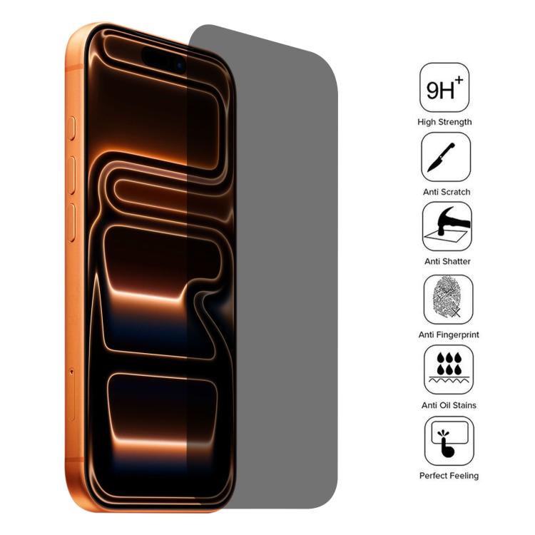 High Transparency Full Cover Anti-spy Tempered Glass Film, For iPhone 17 Pro Max, For iPhone 17 Pro, For iPhone 17, For iPhone Air, For iPhone 16 Pro Max, For iPhone 16 Pro, For iPhone 16 Plus, For iPhone 16