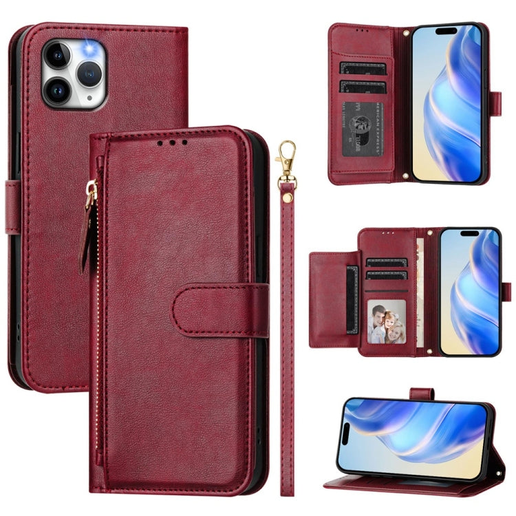 Multi-Card Slots Zipper Wallet Leather Phone Case, For iPhone 11 Pro Max, For iPhone 11, For iPhone 11 Pro, For iPhone X / XS, For iPhone XR, For iPhone XS Max, For iPhone 8 Plus / 7 Plus