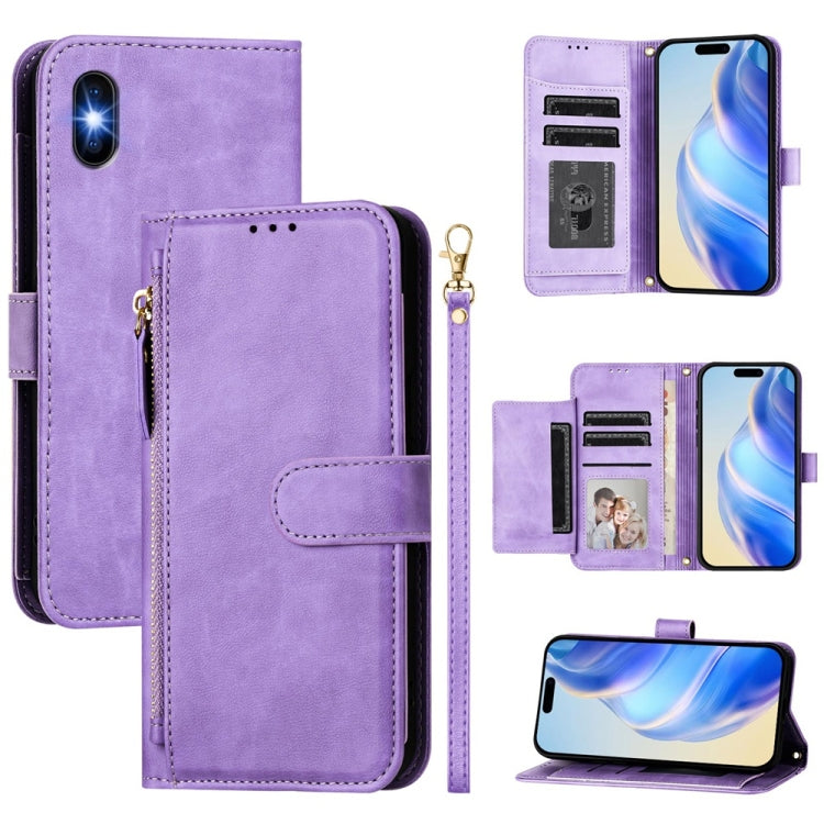 Multi-Card Slots Zipper Wallet Leather Phone Case, For iPhone 11 Pro Max, For iPhone 11, For iPhone 11 Pro, For iPhone X / XS, For iPhone XR, For iPhone XS Max, For iPhone 8 Plus / 7 Plus
