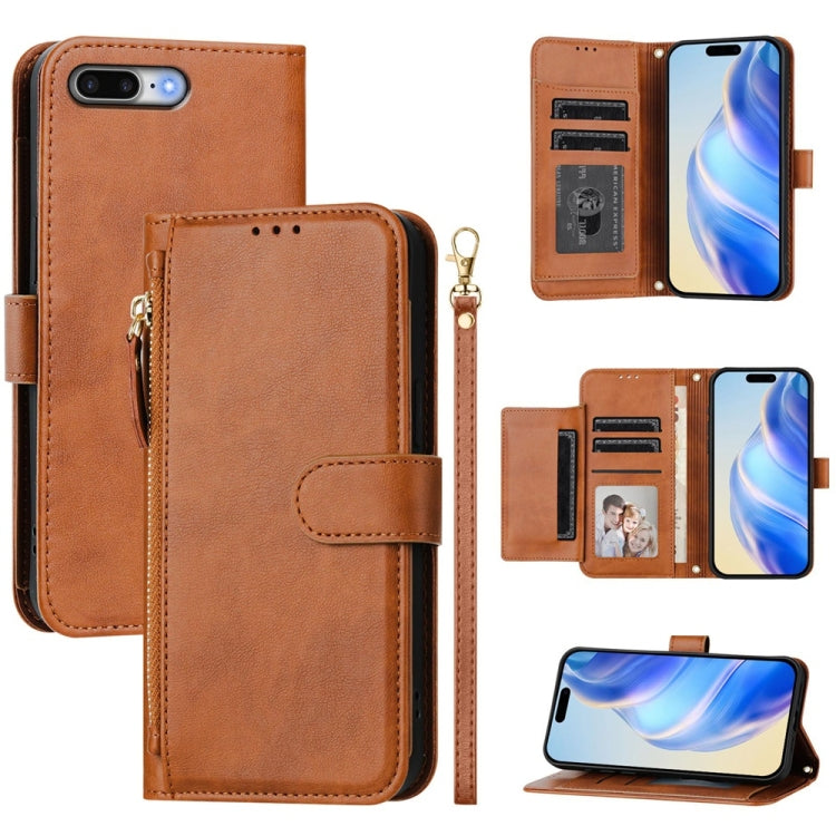 Multi-Card Slots Zipper Wallet Leather Phone Case, For iPhone 11 Pro Max, For iPhone 11, For iPhone 11 Pro, For iPhone X / XS, For iPhone XR, For iPhone XS Max, For iPhone 8 Plus / 7 Plus