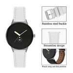 Round Tail Genuine Leather Watch Band, For Google Pixel Watch 4 / Watch 3 45mm