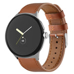 Round Tail Genuine Leather Watch Band, For Google Pixel Watch 4 / Watch 3 45mm