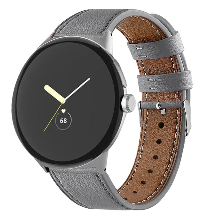 Round Tail Genuine Leather Watch Band, For Google Pixel Watch 4 / Watch 3 45mm
