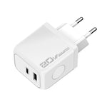 M167 PD 20W Type-C and USB QC 3.0 Fast Charger, EU Plug, US Plug
