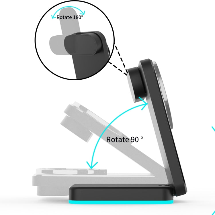 H62 RGB LED Light 3 in 1 Foldable Wireless Charger