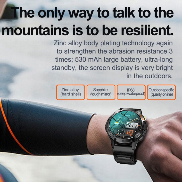 K65 1.43 inch Bluetooth Call Smart Watch, Support Heart Rate / Blood Oxygen