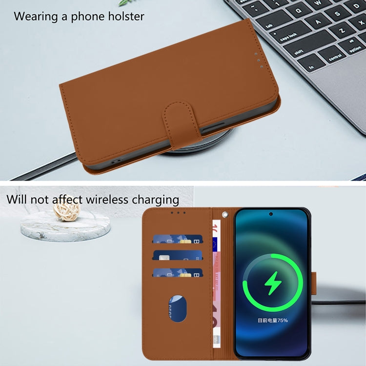 Skin Feel Solid Color Leather Phone Case with Lanyard, For iPhone 14 / 13, For iPhone 14 Pro