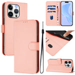 Skin Feel Solid Color Leather Phone Case with Lanyard, For iPhone 14 / 13, For iPhone 14 Pro