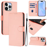 Skin Feel Solid Color Leather Phone Case with Lanyard, For iPhone 13 Pro Max, For iPhone 13 Pro