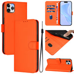Skin Feel Solid Color Leather Phone Case with Lanyard, For iPhone 11 Pro Max, For iPhone 11