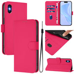 Skin Feel Solid Color Leather Phone Case with Lanyard, For iPhone 11 Pro, For iPhone XS / X