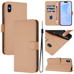 Skin Feel Solid Color Leather Phone Case with Lanyard, For iPhone XR, For iPhone XS Max